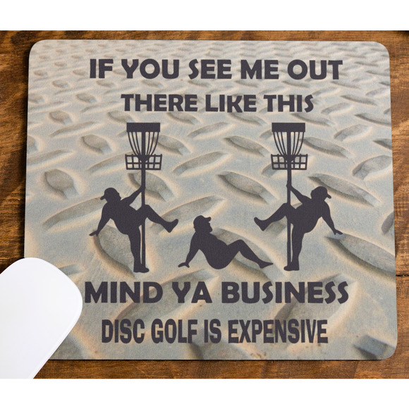 Disc Golf Funny Stripper Man TRUCKER Mousepad Mouse Pad Computer Golf Gift - Picture 3 of 3